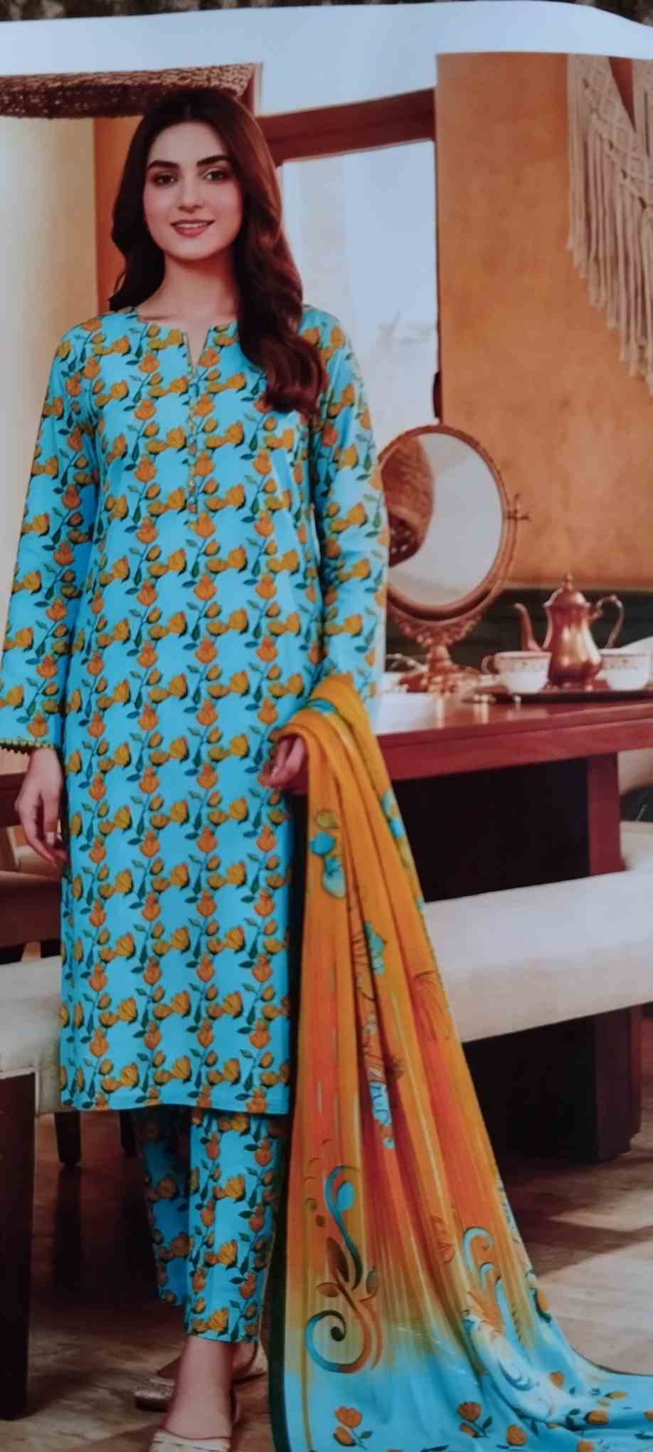 Allover Printed Lawn 3-Piece