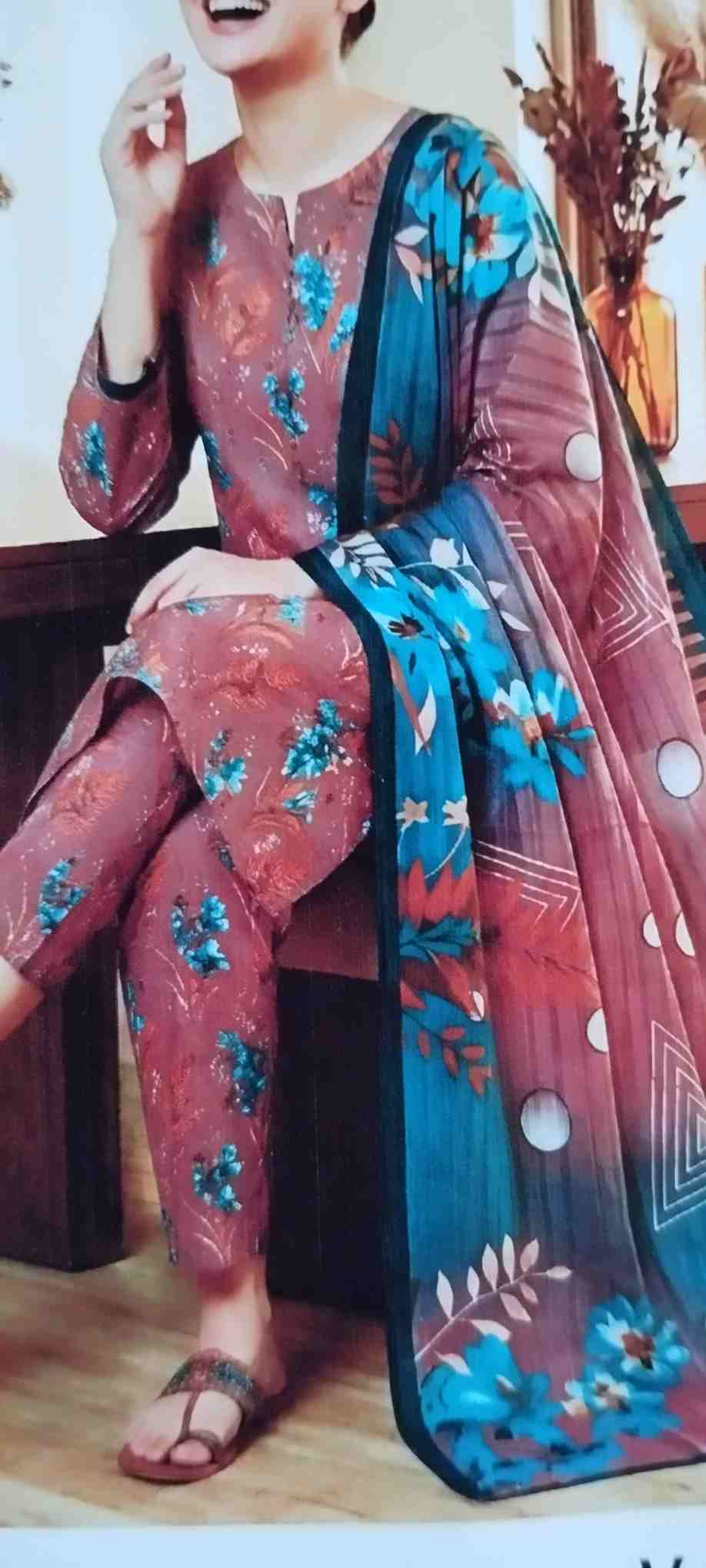 Allover Printed Lawn 3-Piece