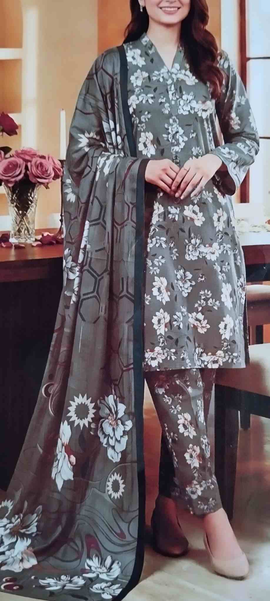 Allover Printed Lawn 3-Piece