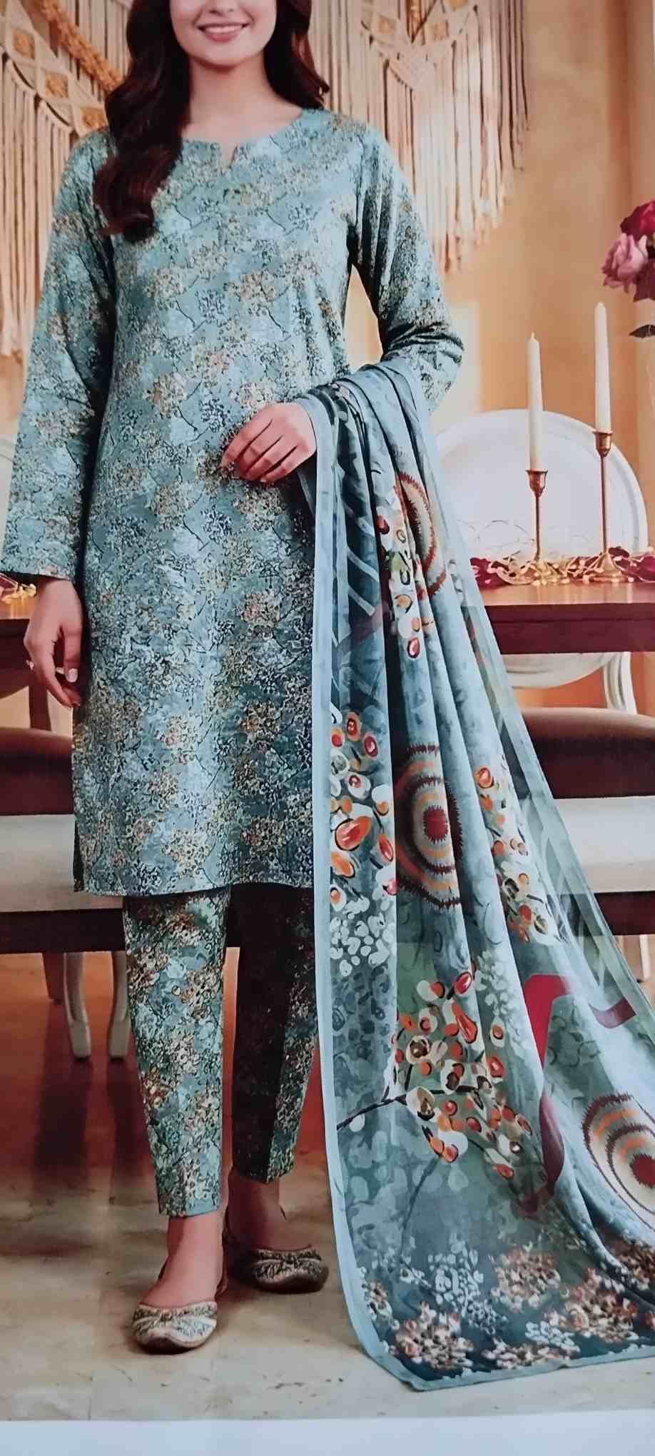 Allover Printed Lawn 3-Piece
