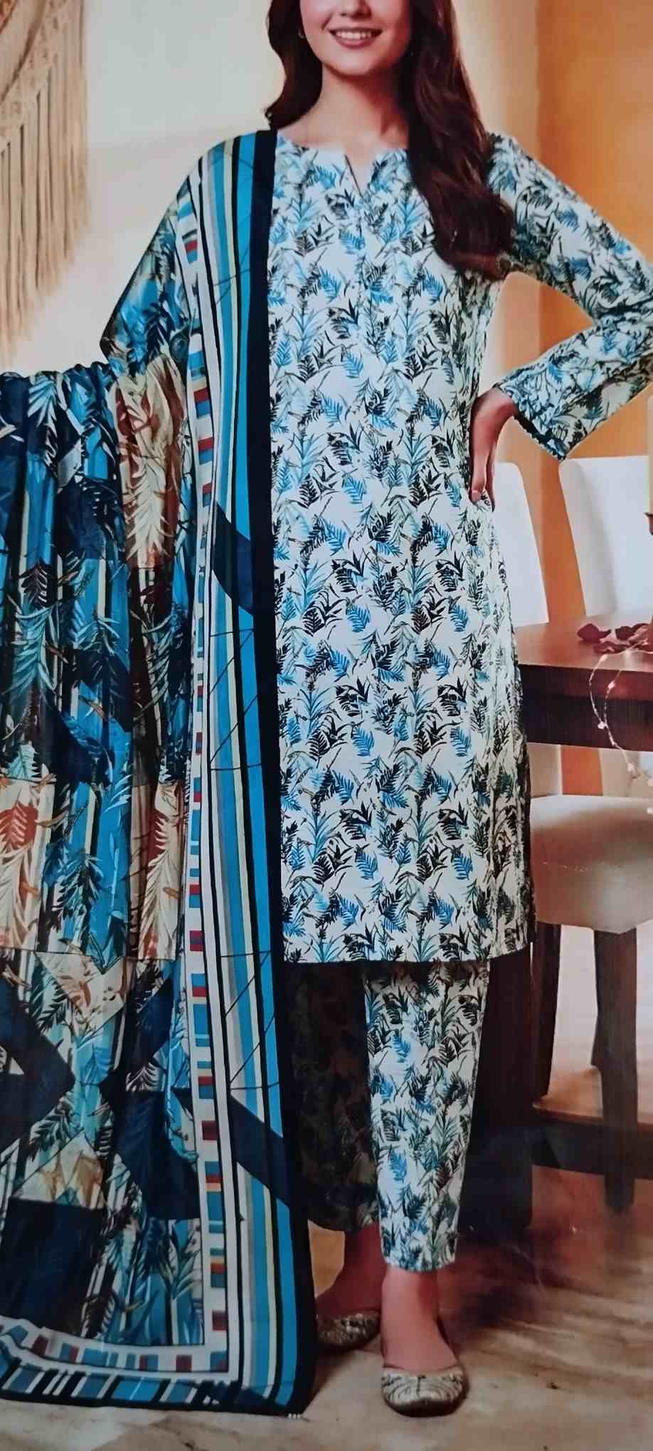 Allover Printed Lawn 3-Piece