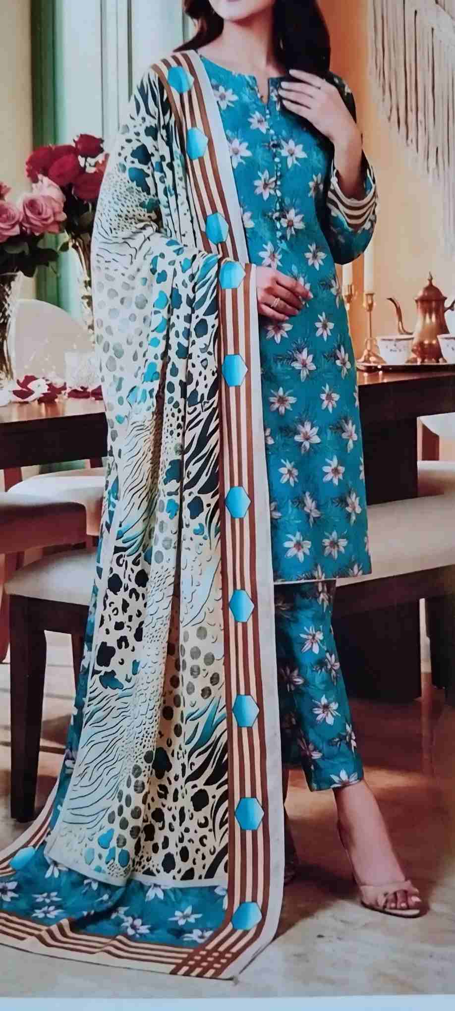 Allover Printed Lawn 3-Piece