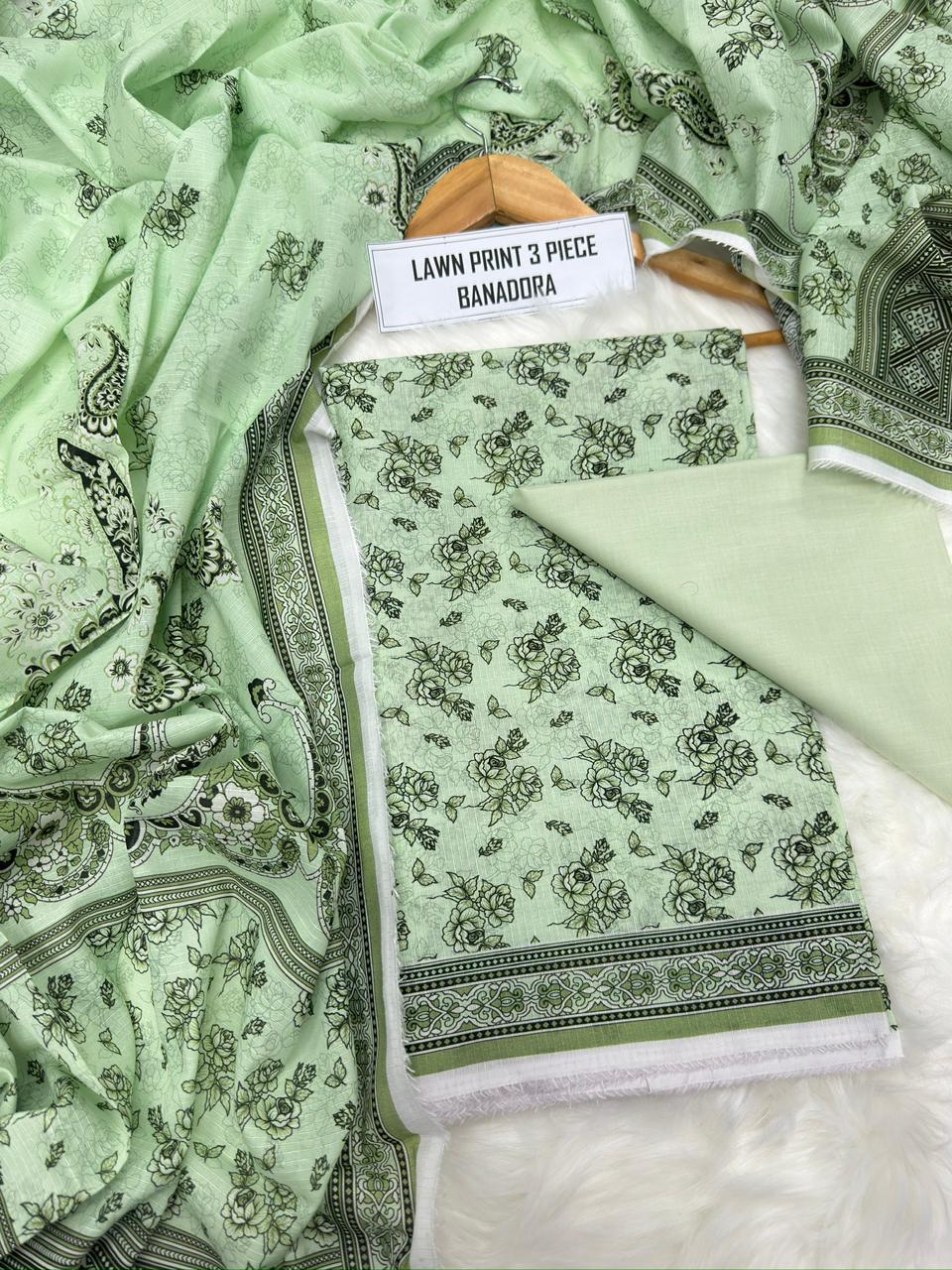 Digital Printed Bana Dora Lawn 3-Piece