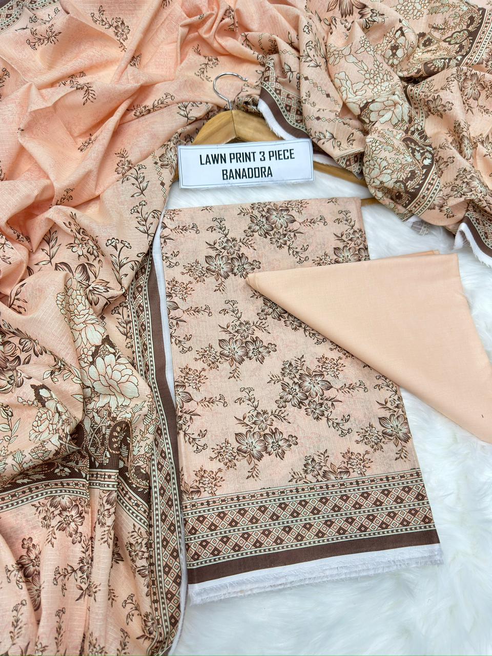 Digital Printed Bana Dora Lawn 3-Piece