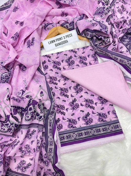 Digital Printed Bana Dora Lawn 3-Piece