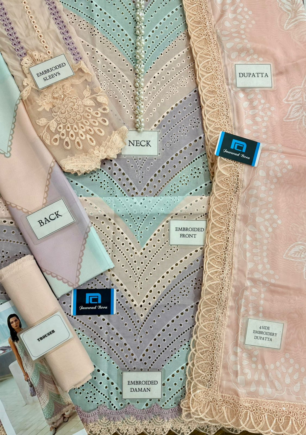 Embroidered Swiss Lawn 3-Piece