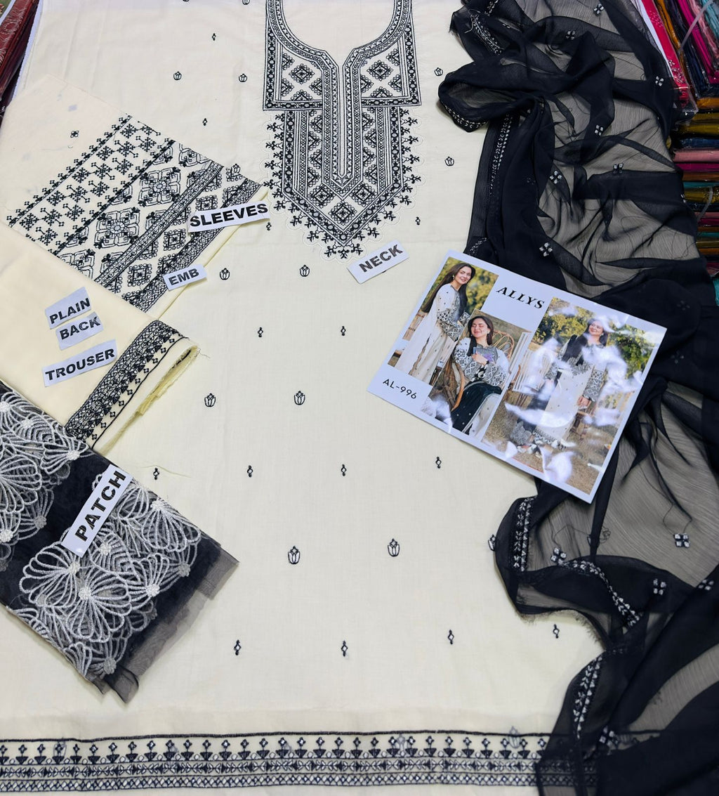 Embroidered Lawn 3-Piece
