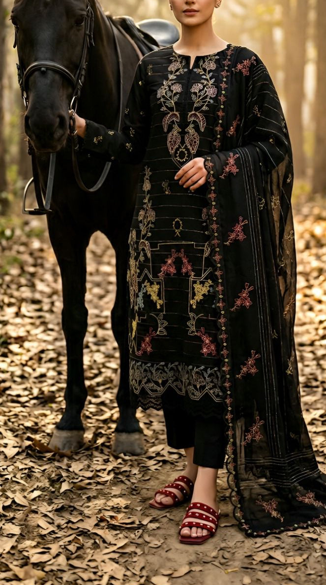 Embroidered Bana Dora Lawn 3-Piece