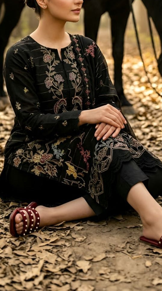 Embroidered Bana Dora Lawn 3-Piece