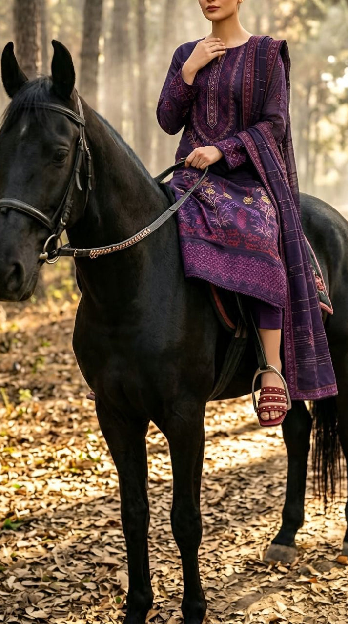 Embroidered Bana Dora Lawn 3-Piece