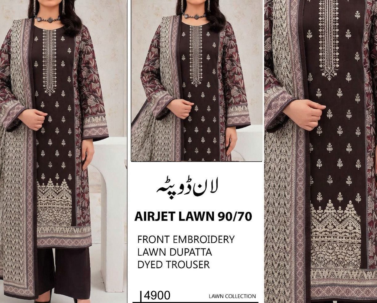 Embroidered Lawn 3-Piece