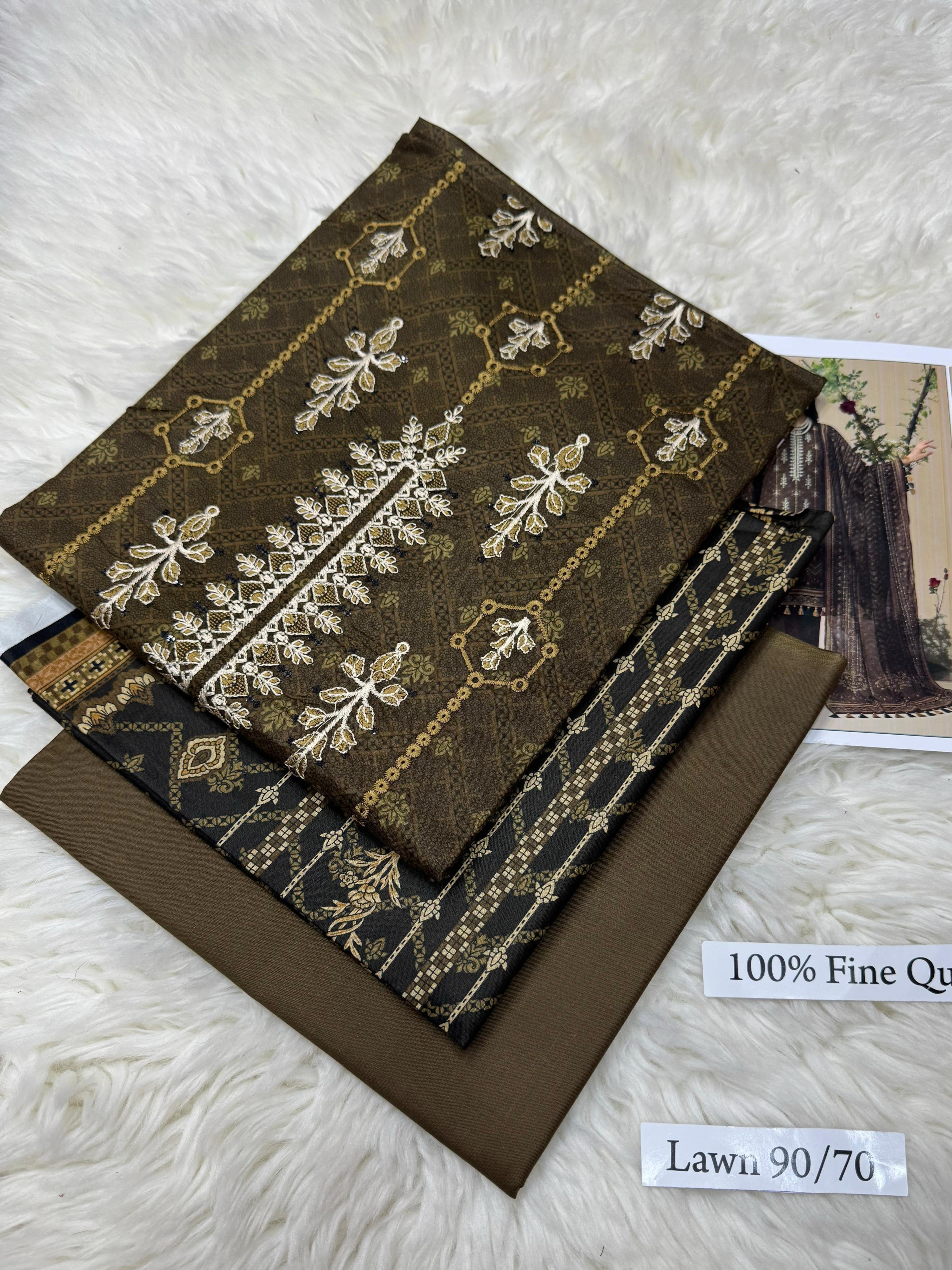 Embroidered Lawn 3-Piece