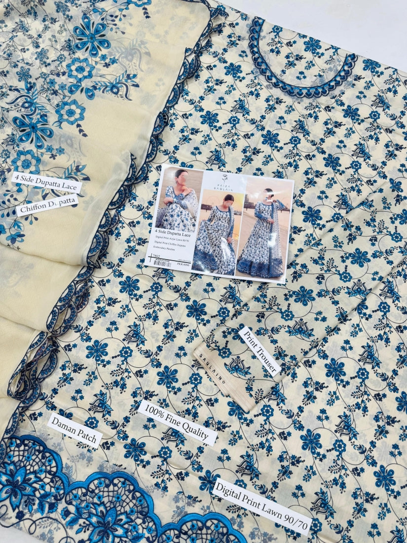 Embroidered Lawn 3-Piece