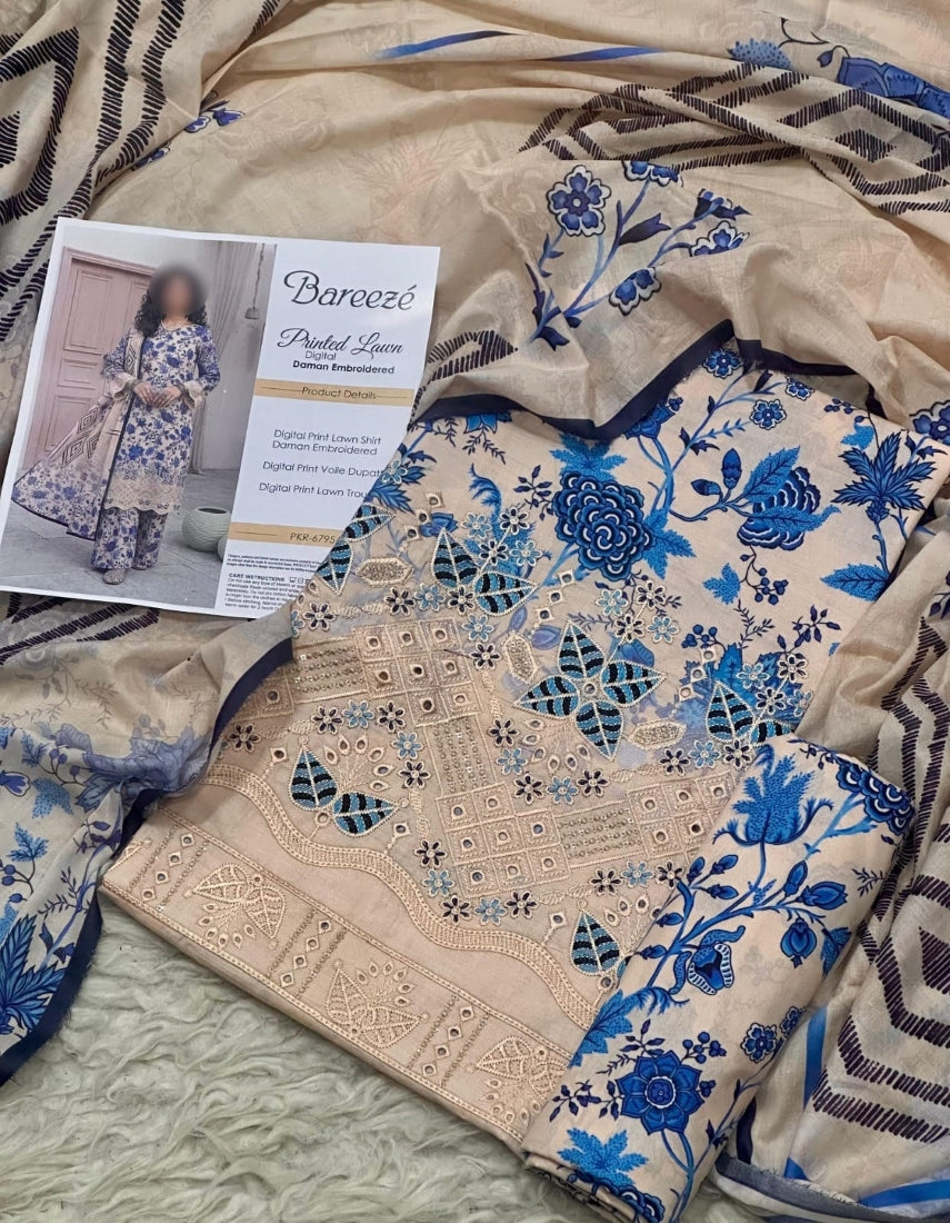 Digital Printed Lawn 3-Piece